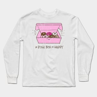 A Pink Box Donuts Of Happy Long Sleeve T-Shirt